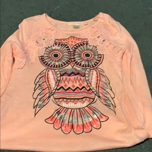 Girls owl long sleeve shirt
